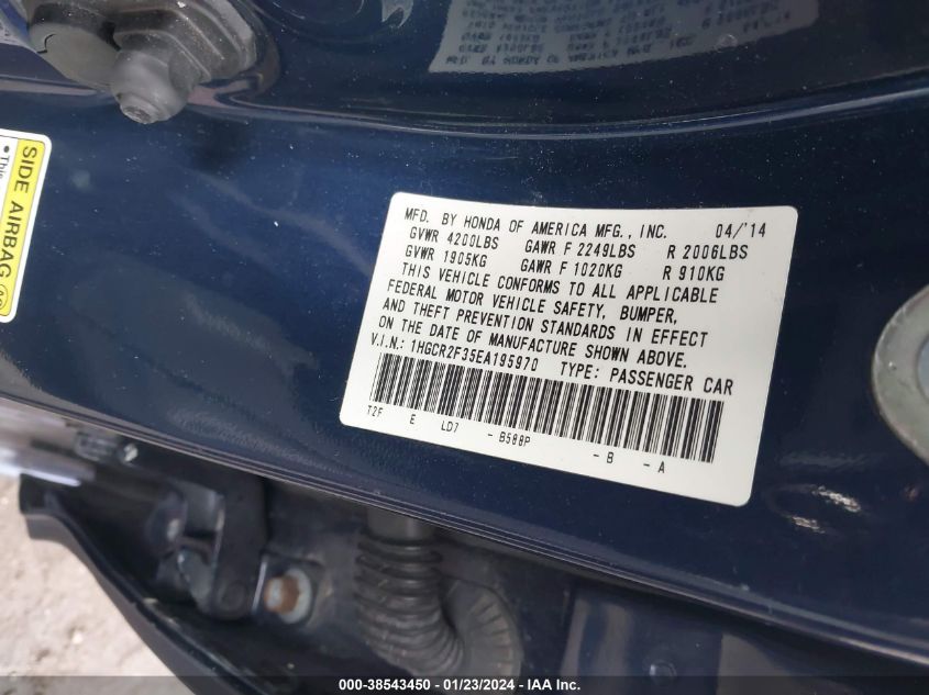 2014 HONDA ACCORD LX - 1HGCR2F35EA195970