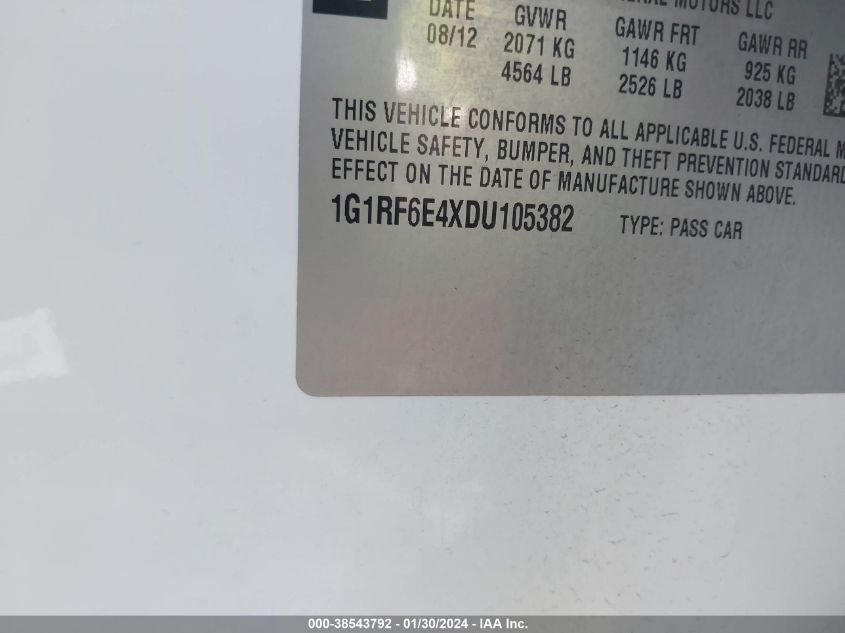2013 CHEVROLET VOLT - 1G1RF6E4XDU105382