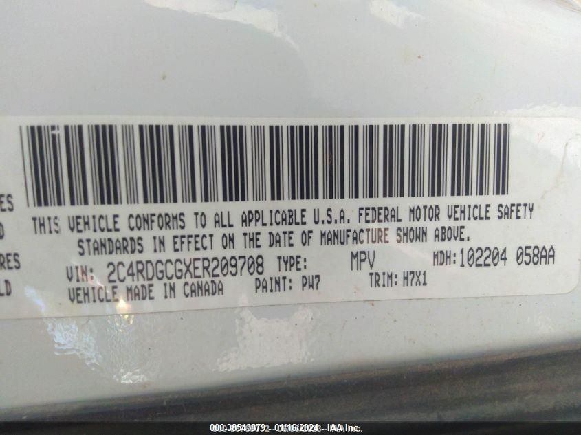 2014 DODGE GRAND CARAVAN SXT - 2C4RDGCGXER209708