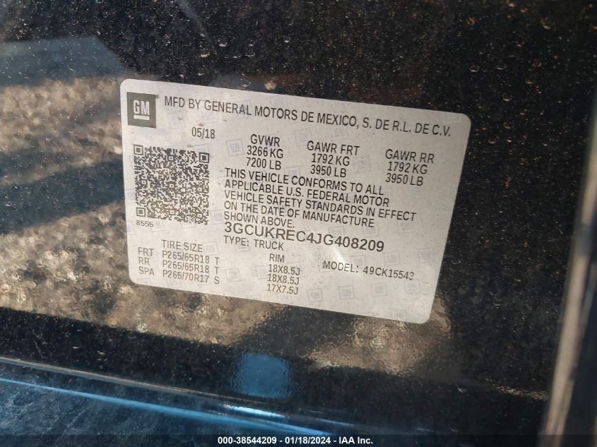 2018 CHEVROLET SILVERADO 1500 1LT - 3GCUKREC4JG408209