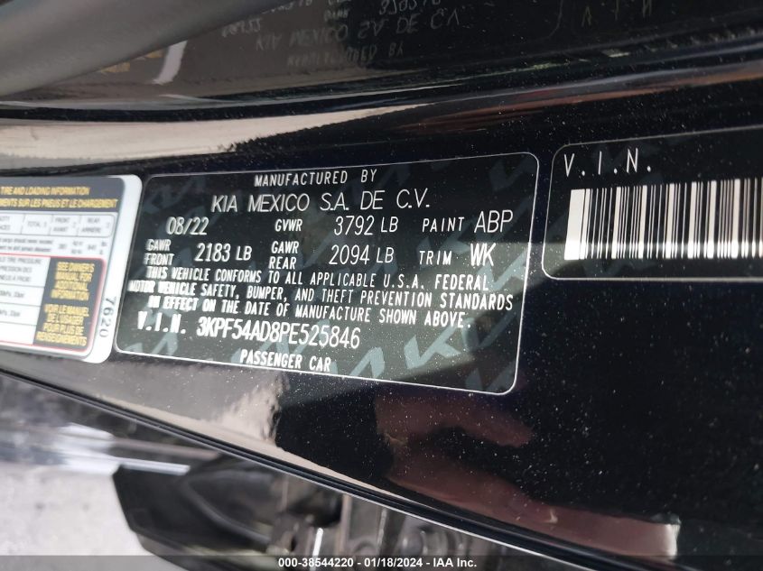 2023 KIA FORTE GT-LINE - 3KPF54AD8PE525846