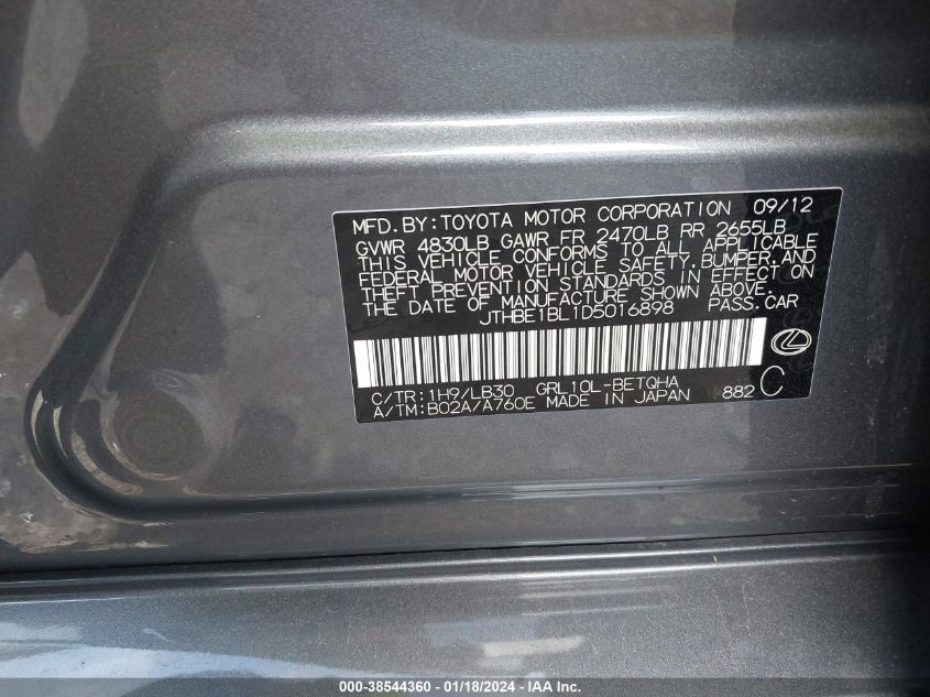 2013 LEXUS GS 350 - JTHBE1BL1D5016898