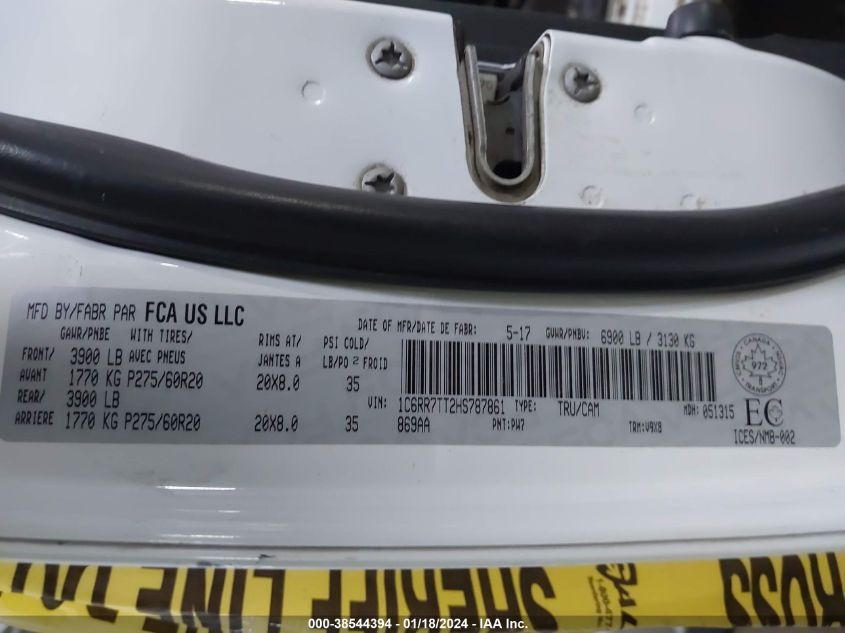 2017 RAM 1500 SLT - 1C6RR7TT2HS787861