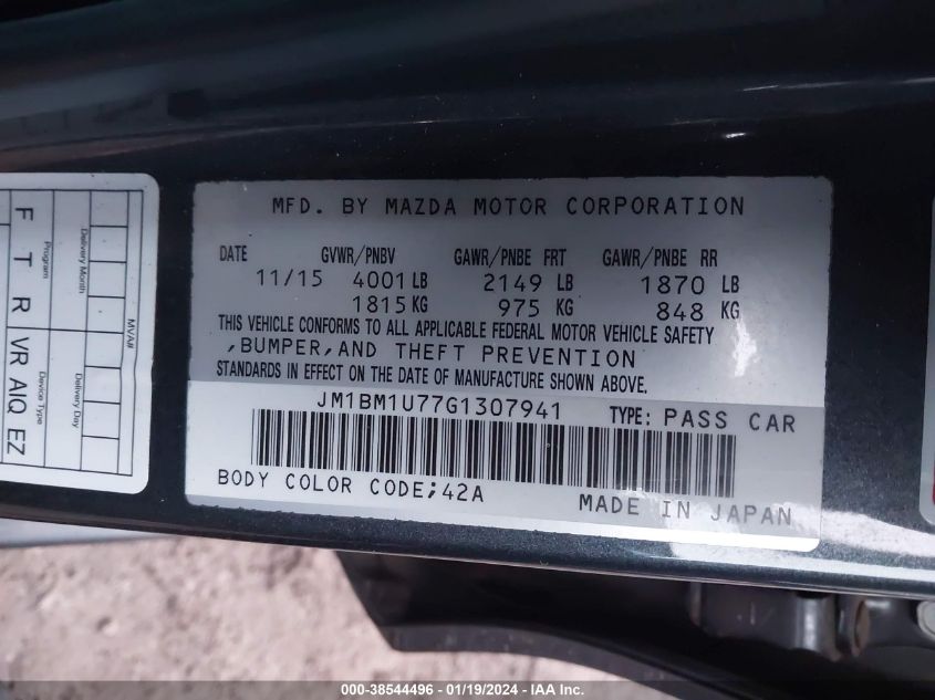 2016 MAZDA MAZDA3 I SPORT - JM1BM1U77G1307941