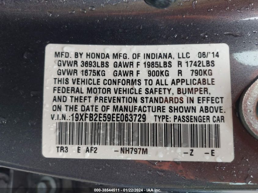 2014 HONDA CIVIC LX - 19XFB2E59EE063729