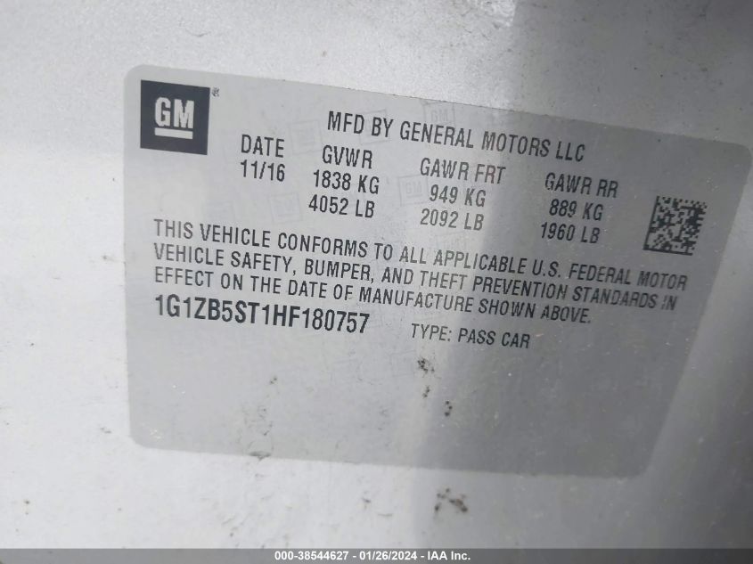 2017 CHEVROLET MALIBU LS - 1G1ZB5ST1HF180757
