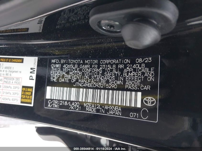 2024 TOYOTA COROLLA XSE - JTNC4MBE0R3215290