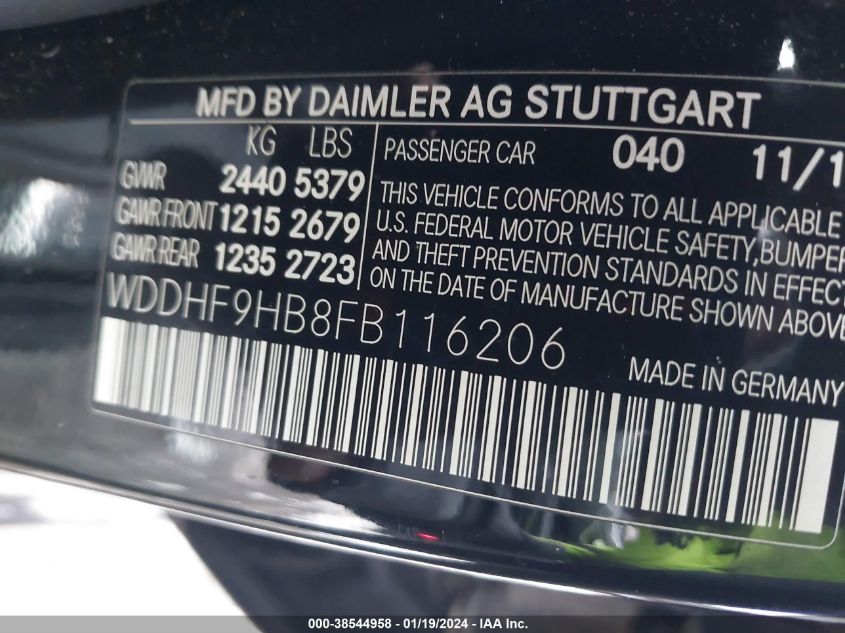 2015 MERCEDES-BENZ E 250 BLUETEC 4MATIC WDDHF9HB8FB116206