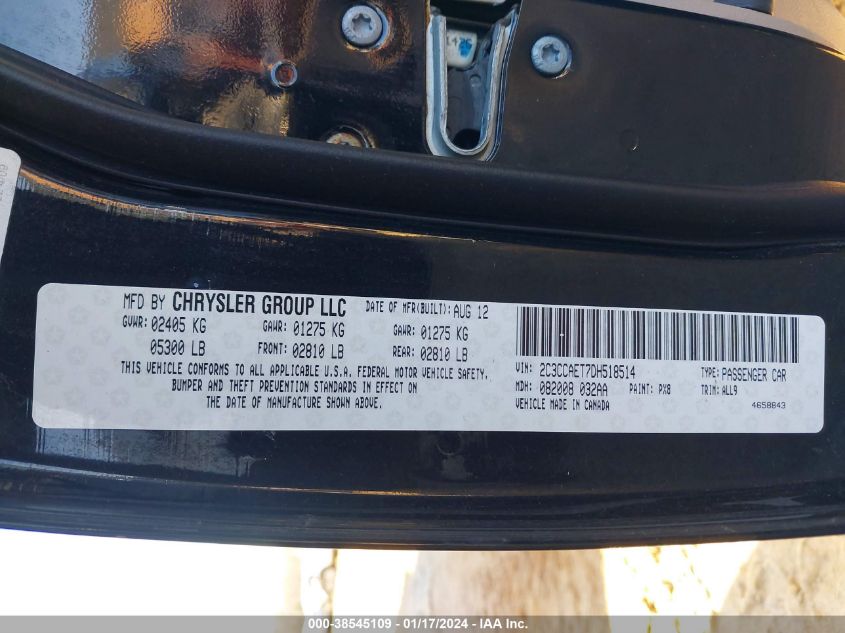 2013 CHRYSLER 300C - 2C3CCAET7DH518514