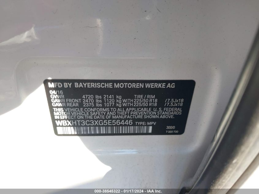 2016 BMW X1 XDRIVE28I - WBXHT3C3XG5E56446