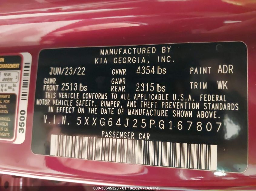 2023 KIA K5 GT-LINE - 5XXG64J25PG167807