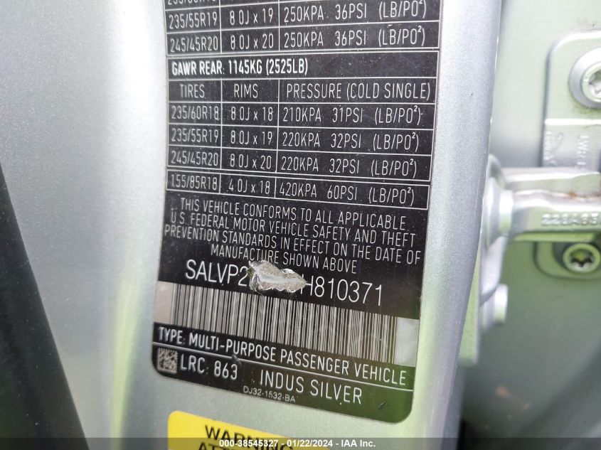 2013 LAND ROVER RANGE ROVER EVOQUE PURE PLUS - SALVP2BG8DH810371