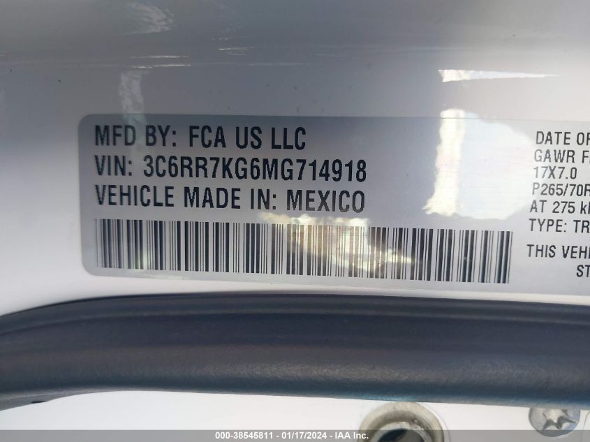 2021 RAM 1500 CLASSIC TRADESMAN  4X4 5'7 BOX - 3C6RR7KG6MG714918