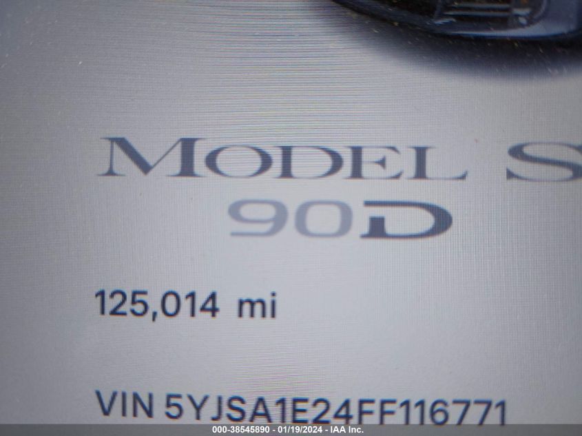 2015 TESLA MODEL S - 5YJSA1E24FF116771