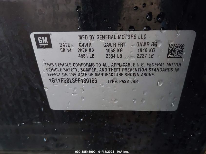 2015 CHEVROLET MALIBU 1LZ - 1G11F5SL8FF139766