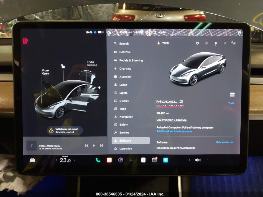 2020 TESLA MODEL 3 - 5YJ3E1EC1LF586169