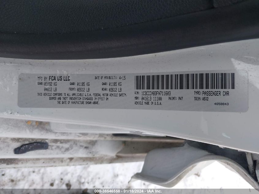 2015 CHRYSLER 200 LIMITED - 1C3CCCAB3FN711603