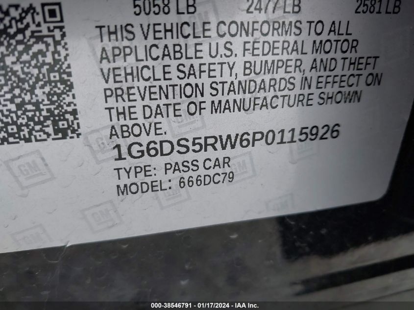 2023 CADILLAC CT5 PREMIUM LUXURY - 1G6DS5RW6P0115926