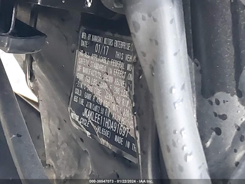 2017 KAWASAKI KL650 E - JKAKLEE11HDA91697