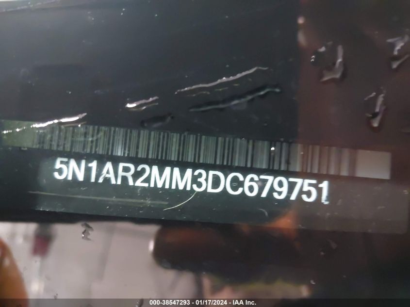 2013 NISSAN PATHFINDER SL - 5N1AR2MM3DC679751