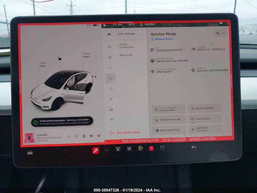 2022 TESLA MODEL Y PERFORMANCE DUAL MOTOR ALL-WHEEL DRIVE - 7SAYGDEF9NF521751