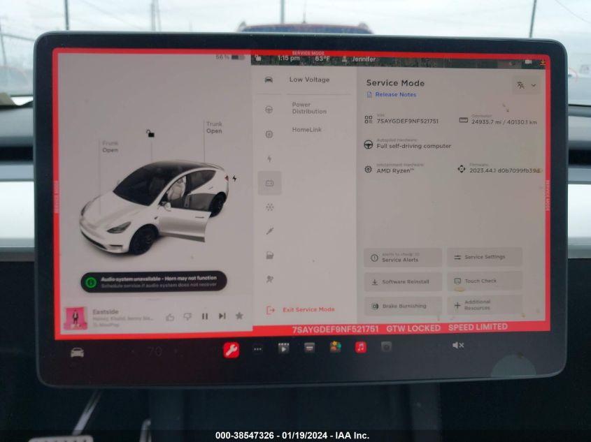 2022 TESLA MODEL Y PERFORMANCE DUAL MOTOR ALL-WHEEL DRIVE - 7SAYGDEF9NF521751