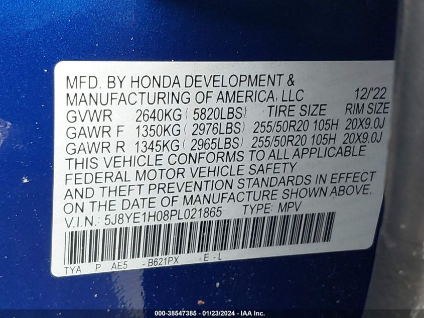 2023 ACURA MDX A-SPEC PACKAGE - 5J8YE1H08PL021865