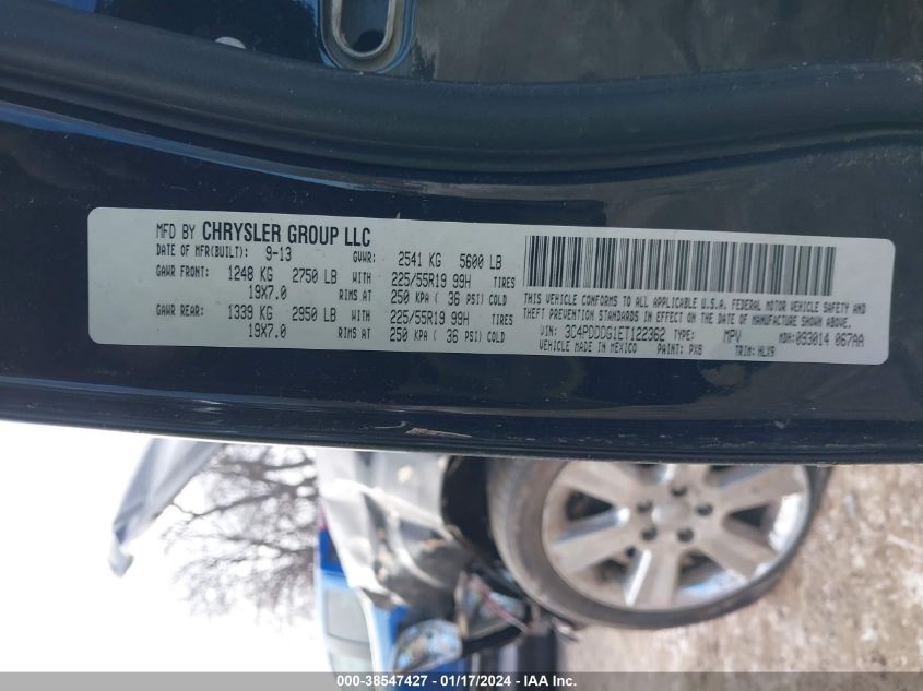 2014 DODGE JOURNEY LIMITED - 3C4PDDDG1ET122362