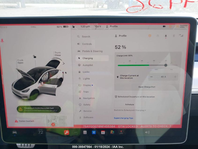 2022 TESLA MODEL Y PERFORMANCE DUAL MOTOR ALL-WHEEL DRIVE - 7SAYGDEF6NF455384