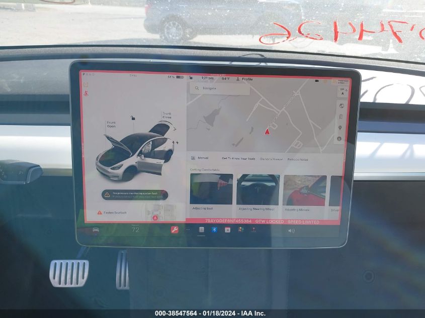 2022 TESLA MODEL Y PERFORMANCE DUAL MOTOR ALL-WHEEL DRIVE - 7SAYGDEF6NF455384