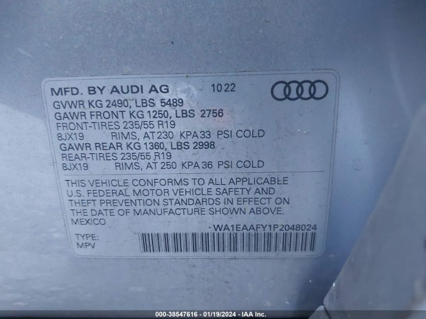 2023 AUDI Q5 PREMIUM PLUS 45 - WA1EAAFY1P2048024