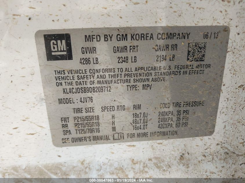 2013 BUICK ENCORE PREMIUM - KL4CJDSB9DB209712