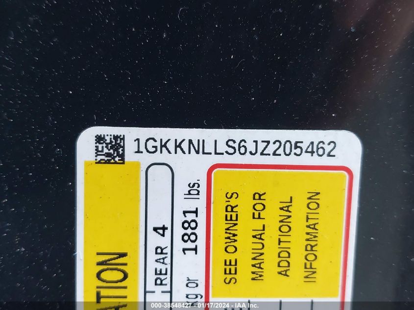 2018 GMC ACADIA SLE-2 - 1GKKNLLS6JZ205462