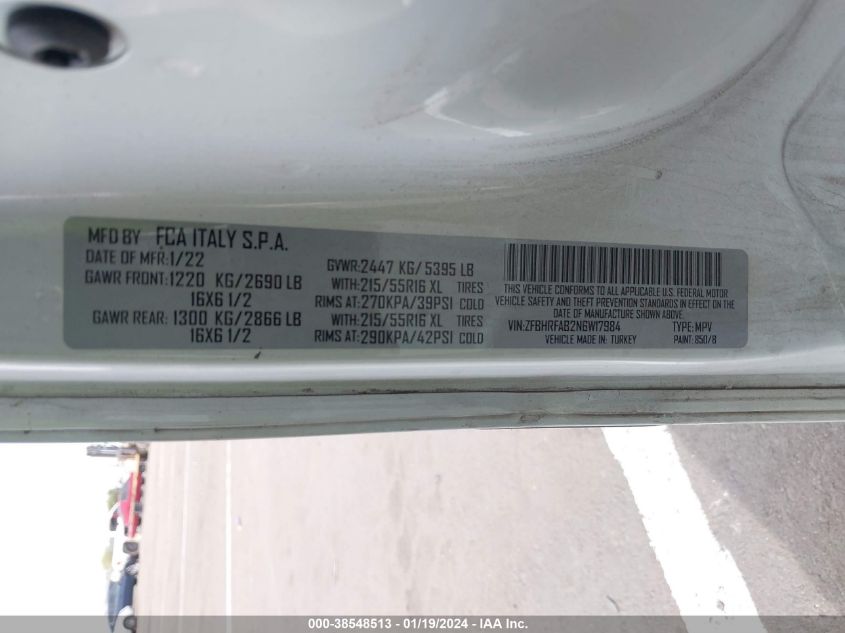 2022 RAM PROMASTER CITY TRADESMAN - ZFBHRFAB2N6W17984