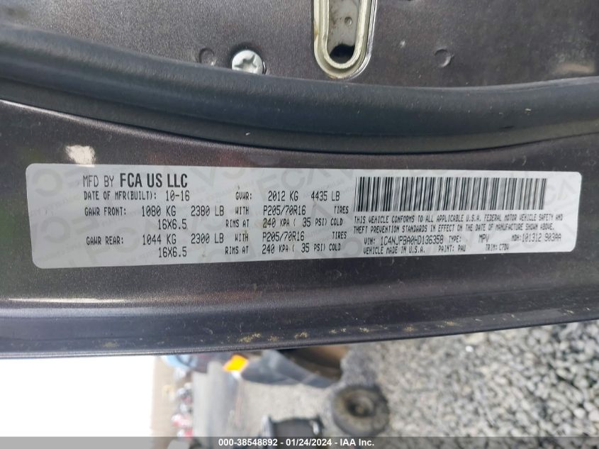 2017 JEEP PATRIOT SPORT FWD - 1C4NJPBA0HD136358