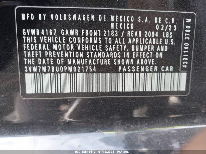 2023 VOLKSWAGEN JETTA 1.5T SE - 3VW7M7BU0PM021754