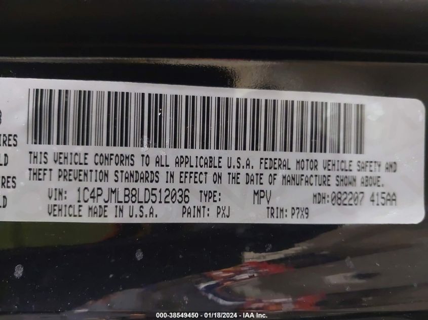 2020 JEEP CHEROKEE LATITUDE PLUS 4X4 - 1C4PJMLB8LD512036