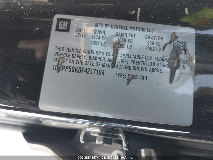 2015 BUICK VERANO - 1G4PP5SK8F4217184