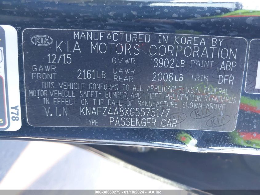 2016 KIA FORTE EX - KNAFZ4A8XG5575177