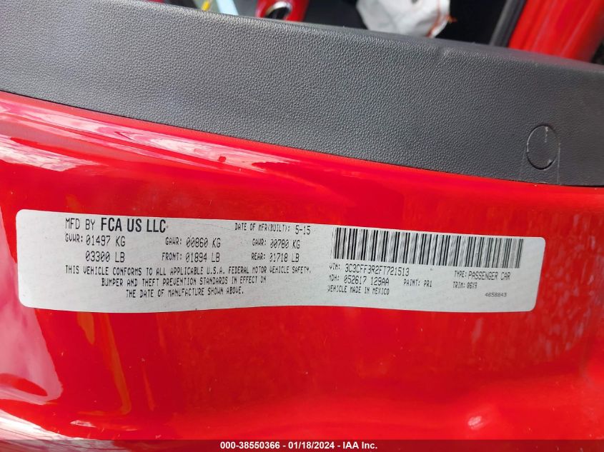 2015 FIAT 500 SPORT - 3C3CFFBR2FT721513