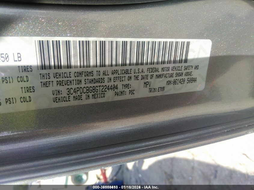 2016 DODGE JOURNEY SXT - 3C4PDCBG8GT224404
