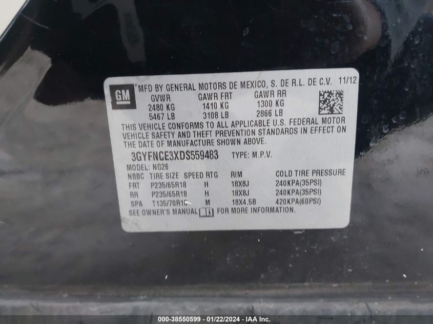 2013 CADILLAC SRX LUXURY COLLECTION - 3GYFNCE3XDS559483