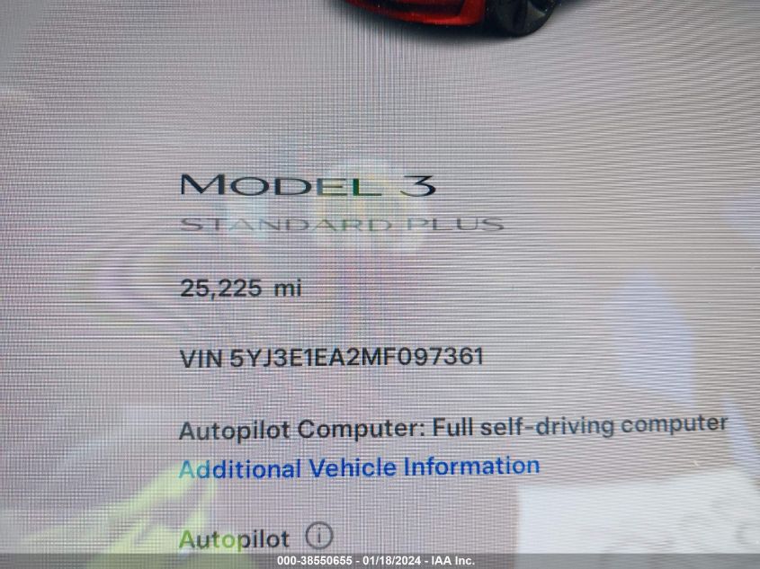 2021 TESLA MODEL 3 - 5YJ3E1EA2MF097361