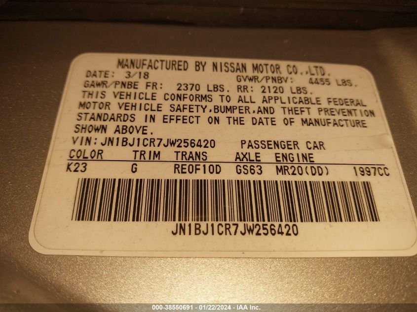 2018 NISSAN ROGUE SPORT S/SV/SL - JN1BJ1CR7JW256420