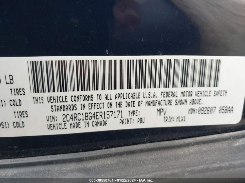 2014 CHRYSLER TOWN & COUNTRY TOURING - 2C4RC1BG4ER157171