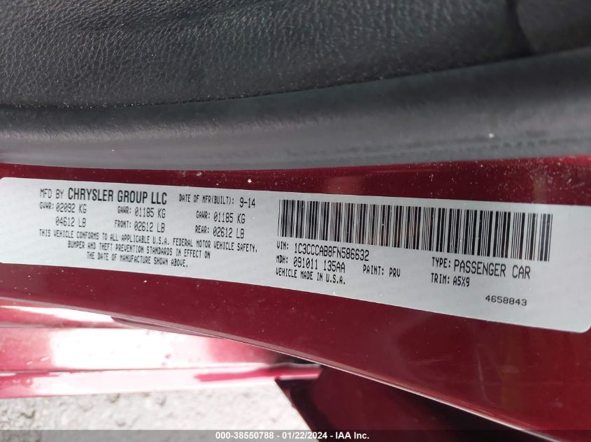 2015 CHRYSLER 200 LIMITED - 1C3CCCAB8FN586632