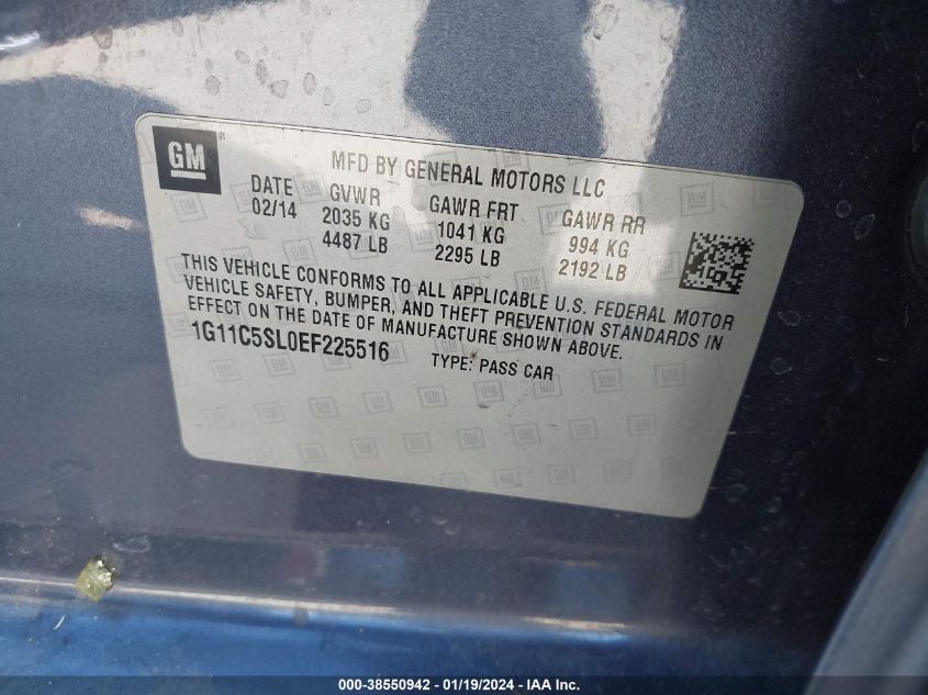 2014 CHEVROLET MALIBU 1LT - 1G11C5SL0EF225516