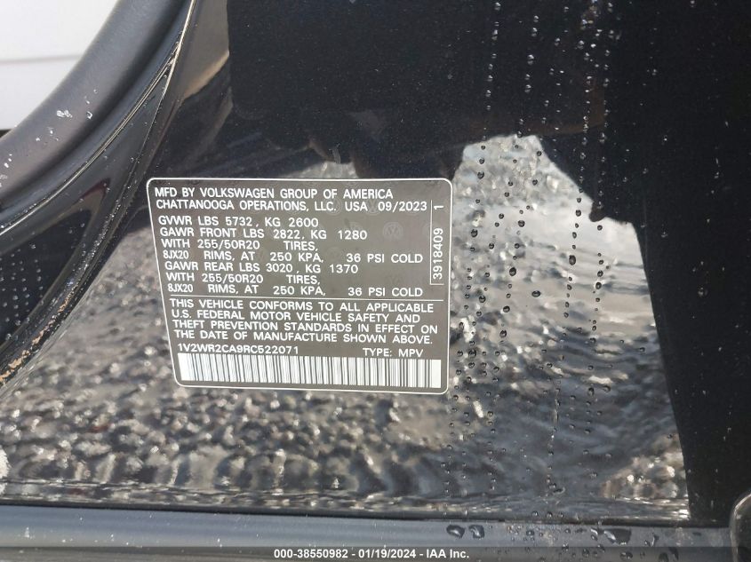 2024 VOLKSWAGEN ATLAS SE - 1V2WR2CA9RC522071