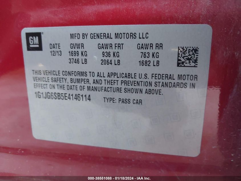 2014 CHEVROLET SONIC RS - 1G1JG6SB5E4146114