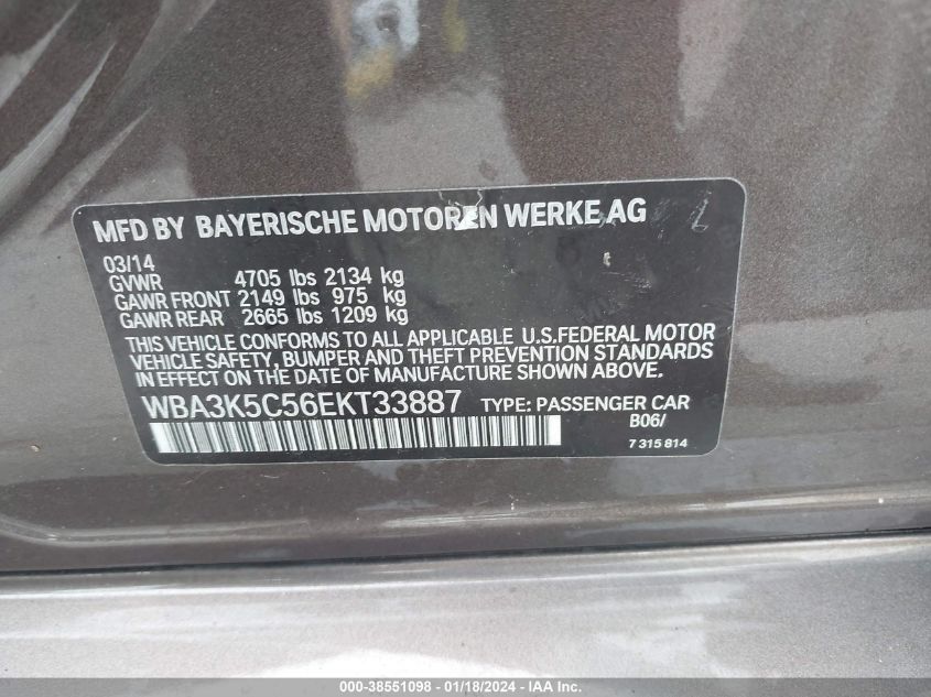2014 BMW 328D XDRIVE WBA3K5C56EKT33887